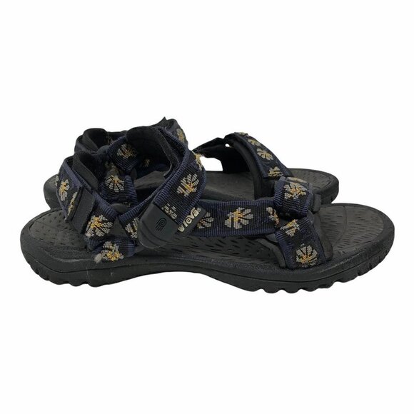 Teva Womens Pretty Rugged Sport Sandals Blue Floral Adjustable Strap Buckle 5 - Picture 1 of 10